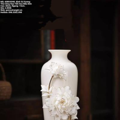 BÌNH SỨ XƯƠNG THỦ CÔNG HOẠ TIẾT HOA MẪU ĐƠN